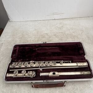 VTG Commodore Flute Made In USA Silver In Original Armstrong Case